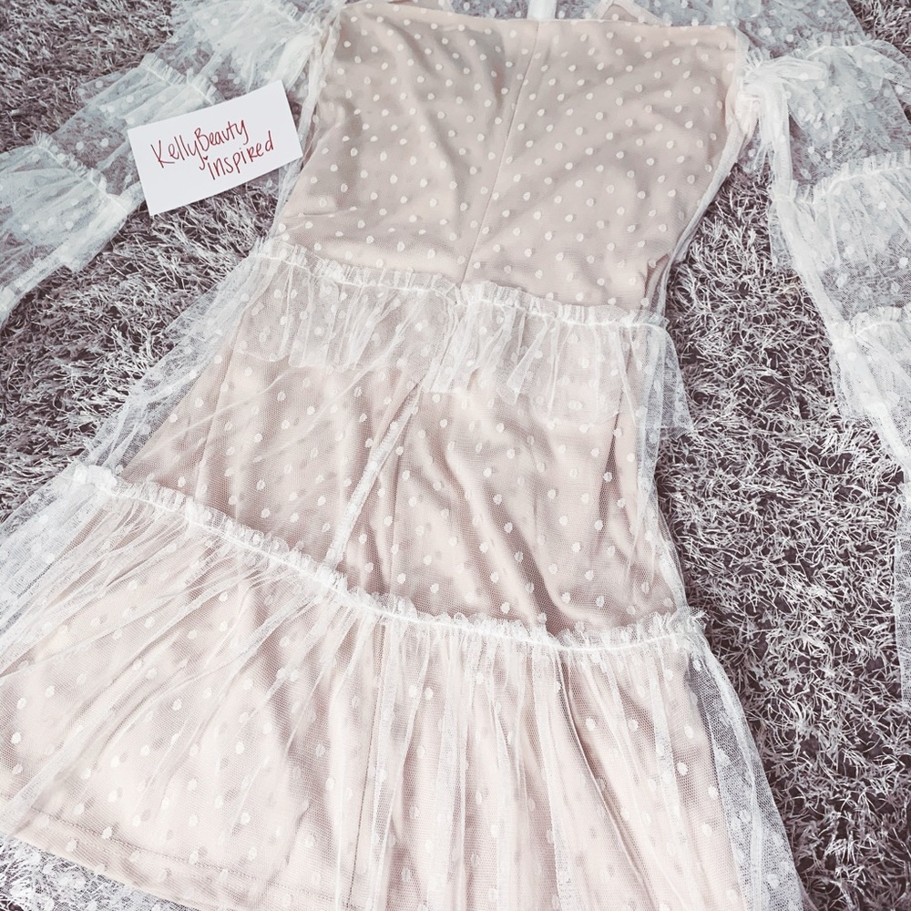 White Ruffle Mini Dress - Picture 3 of 6